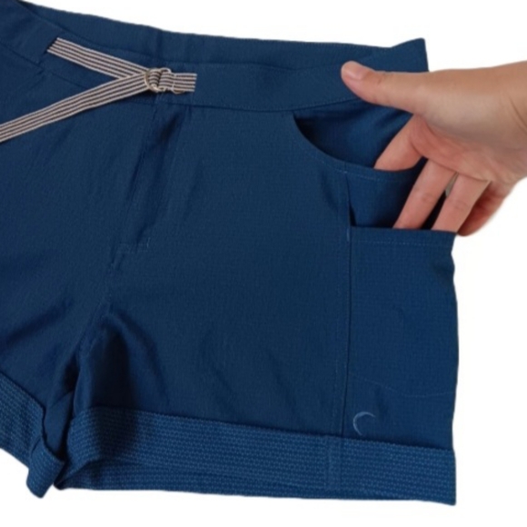 ZYIA Active Outdoor Blue Shorts | EUC | High Rise | Stretch | Belted - Picture 10 of 15